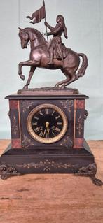 Antieke Franse Pendule met Ruiter, Ophalen of Verzenden