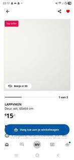 Besta deurtjes wit, Ophalen, 50 tot 100 cm, Zo goed als nieuw, Minder dan 100 cm