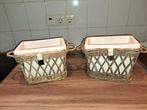 Riviera Maison Bloempotten met Rattan Manden, Steen, Vierkant, Binnen, Ophalen of Verzenden