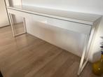 IKEA Bureau Wit Hoogglans met Glasplaat, Huis en Inrichting, Ophalen, Gebruikt, Glas, 150 tot 200 cm