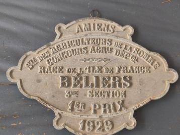 Plaquette gietijzer Frans, brocante. WD-18. beschikbaar voor biedingen