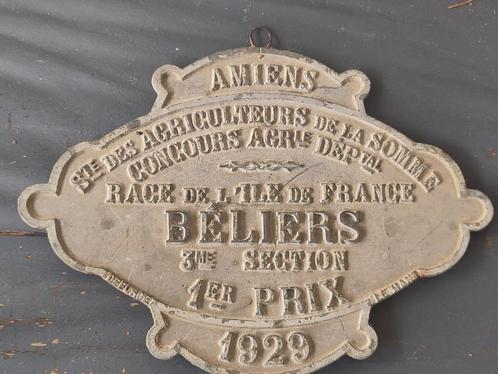 Plaquette gietijzer Frans, brocante. WD-18., Antiek en Kunst, Curiosa en Brocante, Ophalen of Verzenden