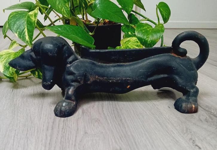 gietijzeren teckel laarzenkrabber, Antiek en Kunst, Curiosa en Brocante, Ophalen of Verzenden