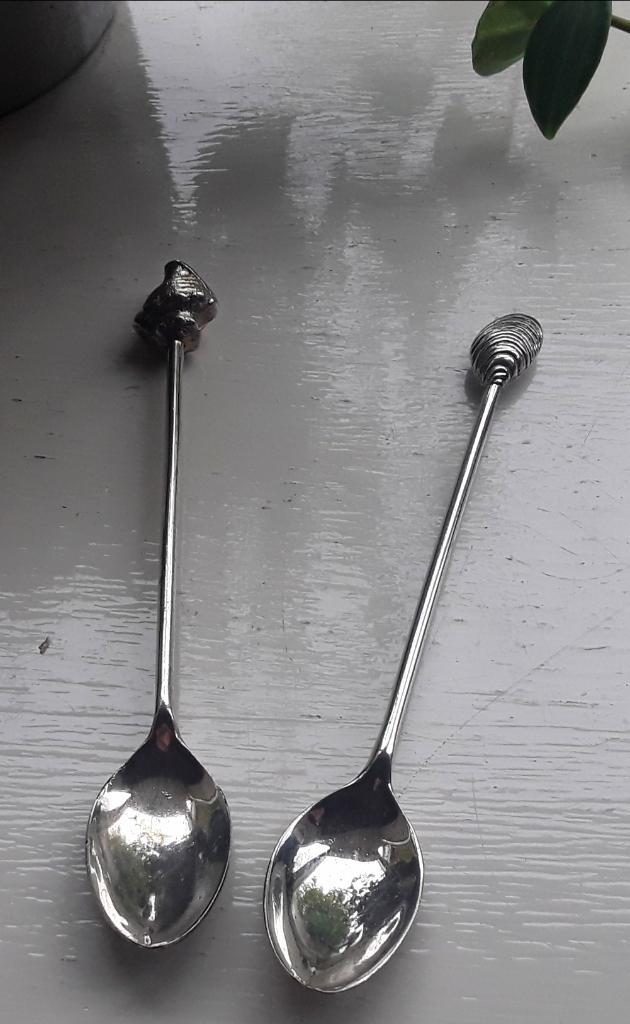 Vintage theelepels - koffielepels - schelp - shell - verzilv, Huis en Inrichting, Keuken | Servies, Gebruikt, Overige typen, Overige stijlen