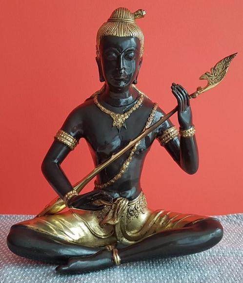 Prachtig Thais beeld van de muzikant, Antiek en Kunst, Kunst | Beelden en Houtsnijwerken, Ophalen of Verzenden
