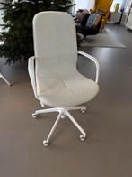 IKEA LANGFJALL chair with armrests, beige/white, Huis en Inrichting, Bureaustoelen, Ophalen, Zo goed als nieuw, Grijs, Bureaustoel