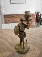 Antieke bronzen ridderkandelaars uit de jaren 30, Antiek en Kunst, Antiek | Kandelaars, Verzenden, Koper of Brons