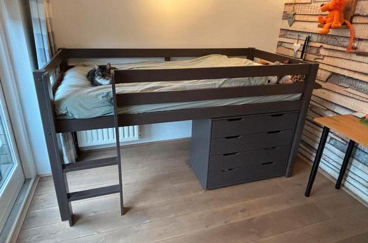 Halfhoogslaper met kasten, Kinderen en Baby's, Kinderkamer | Stapelbedden en Hoogslapers, Gebruikt, Halfhoogslaper, Ophalen