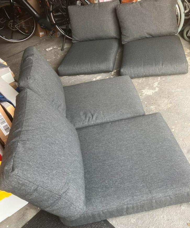 Set van 8 tuinkussens, antraciet grijs v 4 zitplaatsen zgan, Tuin en Terras, Tuinstoelen, Gebruikt, Wicker, Ophalen of Verzenden
