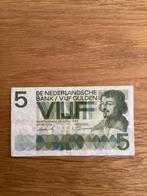 Bankbiljet uit 1966 van 5 gulden, Postzegels en Munten, Ophalen of Verzenden, 5 gulden