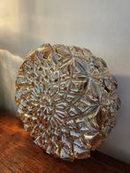 midcentury vintage plafonnière amberglas plafondlamp, Ophalen of Verzenden, Zo goed als nieuw, Glas, Vintage