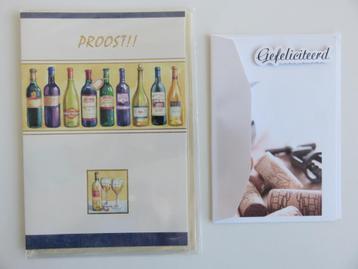 2 felicitatiekaarten, wenskaarten Proost, gefeliciteerd man beschikbaar voor biedingen