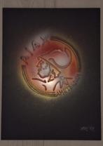 Ajax schilderij met oude logo, Ophalen of Verzenden, Schilderij, Minder dan 50 cm