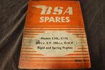 BSA C10 L C11 G  250cc SV OHV 1954 motorcycle parts list, Ophalen of Verzenden, Overige merken