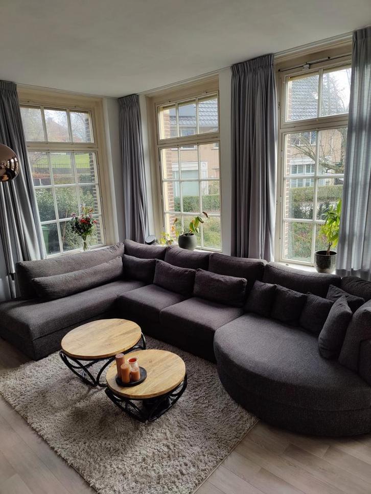 Donkergrijze Hoekbank (met nog 2 jaar garantie), Huis en Inrichting, Banken | Bankstellen, Gebruikt, Vierpersoons of meer, Ophalen