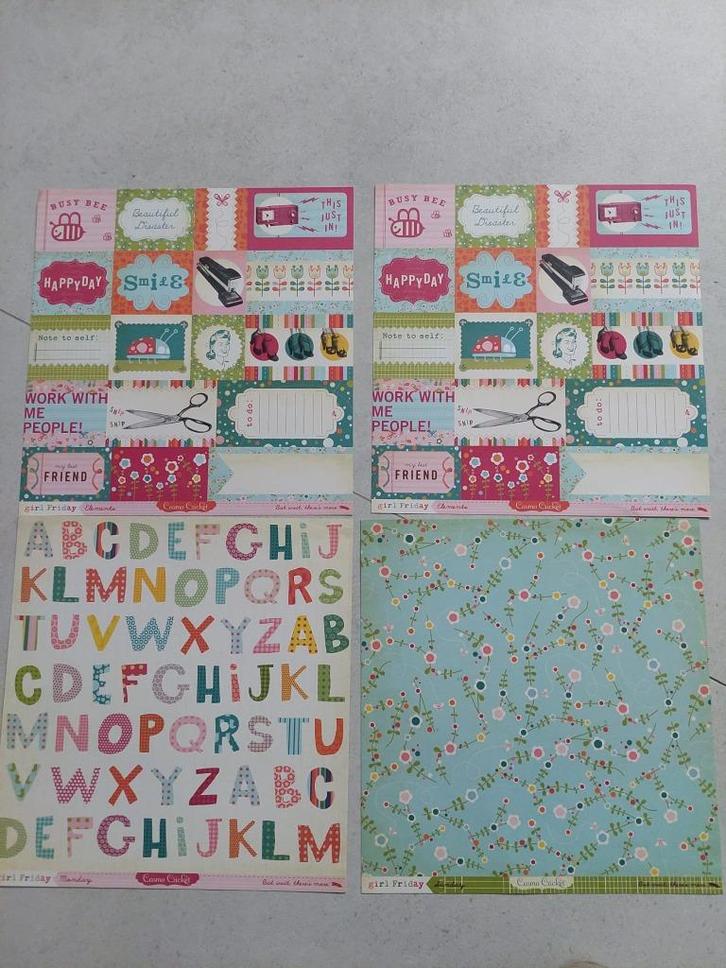 Cosmo Cricket Girl Friday 4 scrapvellen, Hobby en Vrije tijd, Scrapbooking, Nieuw, Ophalen