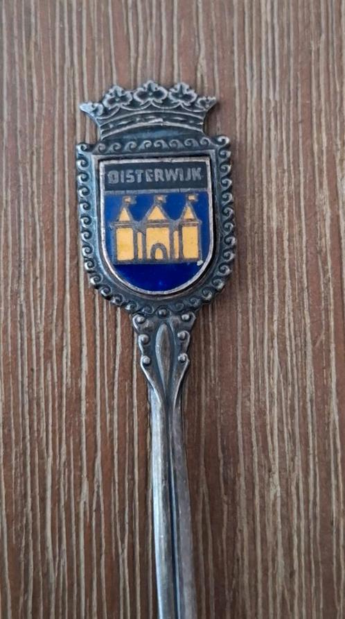 Oud verzilverd lepeltje oude wapen Oisterwijk geëmailleerd, Antiek en Kunst, Antiek | Bestek, Ophalen of Verzenden