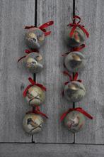 8 kerstballen met vogels, Diversen, Kerst, Ophalen of Verzenden, Gebruikt