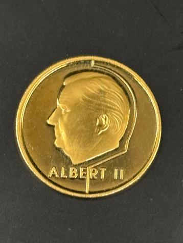 1994 1 Franc Albert II Gouden Proof Replica - Zeldzaam! beschikbaar voor biedingen