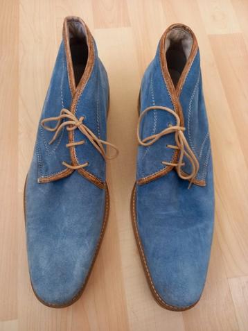 Licht tot middelblauw suède heren veterschoenen maat 43  beschikbaar voor biedingen