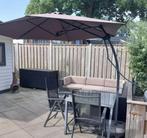 Mooie nette zweefparasol Ø  300cm, Ophalen, Waterdicht, 3 tot 4 meter, Zweefparasol