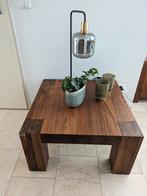 Salontafel Timber 70x70 cm, massief notenhout, zgan!, 50 tot 100 cm, Minder dan 50 cm, Modern, Zo goed als nieuw