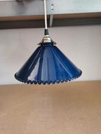 Prachtige blauwe glazen hanglamp, Glas, Ophalen of Verzenden, Zo goed als nieuw