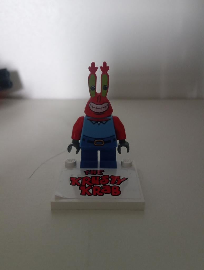 Originele Mister crab met Krusty Krab plaatje., Ophalen of Verzenden, Gebruikt, Losse stenen, Lego