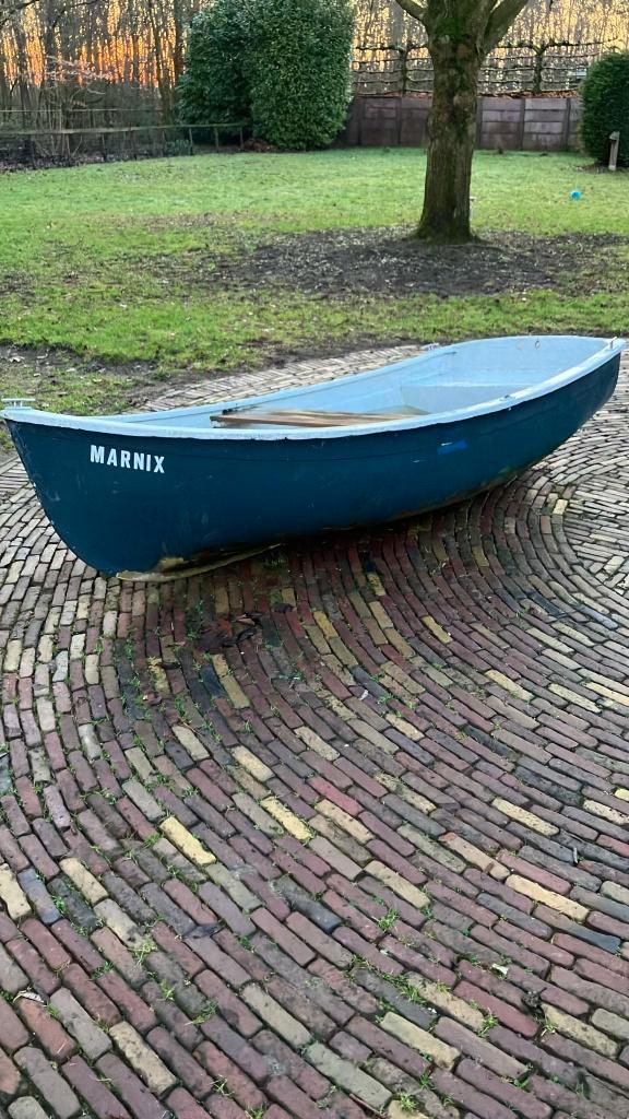 Polyester motorbootje, Watersport en Boten, Motorboten en Motorjachten, Gebruikt, Polyester, Tot 6 meter, Benzine, Buitenboordmotor