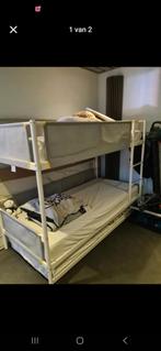 Stapelbed met onderuittrek bed 3 persoons bed, Ophalen, Wit, Dekbedovertrek, Tweepersoons