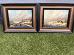 TH selhorst duo schilderij winters landschap, Ophalen of Verzenden