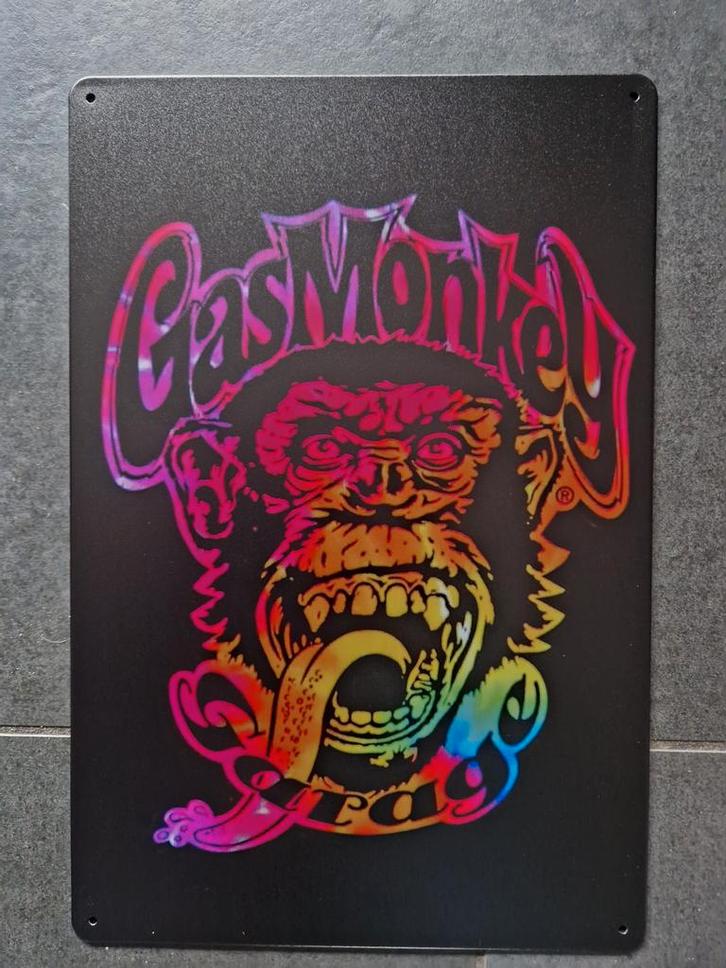 Gasmonkey reclamebord, Verzamelen, Merken en Reclamevoorwerpen, Nieuw, Reclamebord, Ophalen of Verzenden