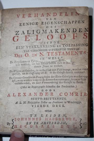 Alexander Comrie - Eigenschappen des geloofs (circa 1755) beschikbaar voor biedingen
