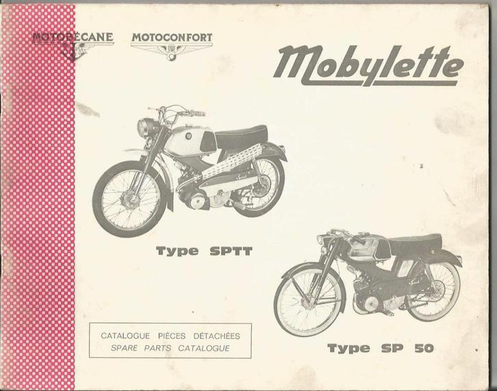 Motobecane Mobylette Onderdelenboek SPTT + SP50 (7017z), Fietsen en Brommers, Handleidingen en Instructieboekjes, Zo goed als nieuw