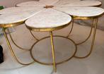 Unieke Salontafel echt marmer gouden afwerking, Ophalen, Gebruikt, 50 tot 100 cm, Metaal