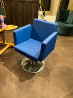 Blauwe Kapperstoel, Huis en Inrichting, Stoelen, Ophalen, Gebruikt, Blauw, Metaal