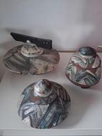 Raku keramiek van Gilette Fosty , dekselpotten., Ophalen of Verzenden