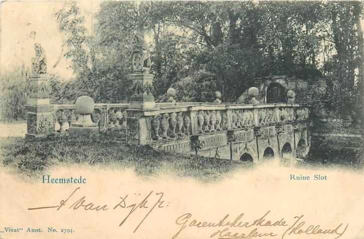 701121041 Heemstede Ruine Slot, Verzamelen, Ansichtkaarten | Nederland, Noord-Holland, Voor 1920, Verzenden