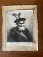 Naar Rembrandt gravure/ets - 18e eeuws, Antiek en Kunst, Ophalen of Verzenden
