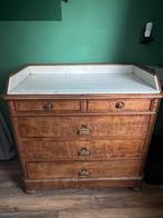 Antieke vintage commode / ladenkast met marmeren blad, Ophalen, Gebruikt, 50 tot 70 cm, 75 tot 100 cm