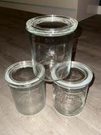 3 glazen voorraadpotten, Ophalen of Verzenden, Nieuw, Overige typen