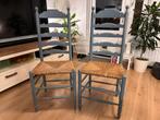 Twee houten stoelen met rieten zitting, Huis en Inrichting, Stoelen, Ophalen, Riet of Rotan, Gebruikt, Twee