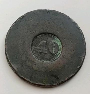 40 Reis 1823-1831 Brazilie Zware Antieke Munt Counterstamp beschikbaar voor biedingen