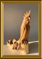 Houtsnijwerk beeldje: vogel, kaketoe, parasiethout, Ophalen of Verzenden