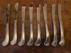 Bijzonder: set van 8 dinermessen met pistoolheft RVS modern, Antiek en Kunst, Ophalen of Verzenden