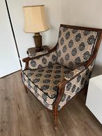 Twee Mahoniehouten Fauteuils met Stof Bekleed, Ophalen of Verzenden, Gebruikt, Eenpersoons, Hout