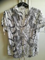 Miss Etam blouse maat 42 korte mouwen met strikjes, Wit, Maat 42/44 (L), Ophalen of Verzenden, Zo goed als nieuw