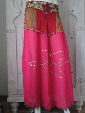 Buikdans belly dance rok roze met goud Maat M - L beschikbaar voor biedingen