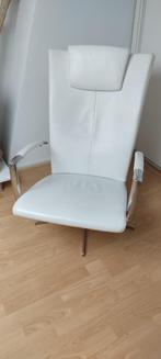 Zeer mooie Prominent Twist wit leren relax fauteuil, Huis en Inrichting, Fauteuils, Minder dan 75 cm, Minder dan 50 cm, Metaal