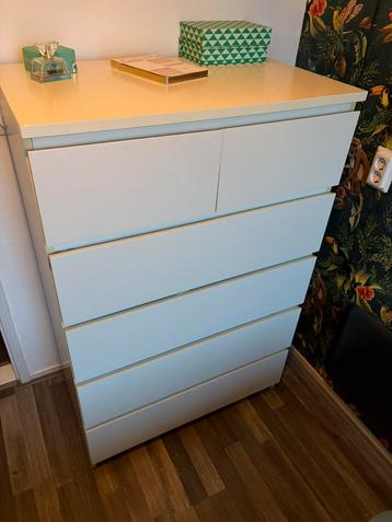 Ikea MALM ladekast 6 lades wit